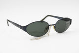 Genny sunglasses 80s oval large lenses // electric deep blue frame // Deadstock italian sunglasses 1980s