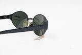 Genny sunglasses 80s oval large lenses // electric deep blue frame // Deadstock italian sunglasses 1980s
