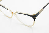 Vintage 1970s cat eye acetate ELEGANCE mod. Sophie , blue tissue brows with blue and pearl details , NOS