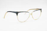 Vintage 1970s cat eye acetate ELEGANCE mod. Sophie , blue tissue brows with blue and pearl details , NOS