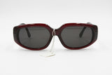 CHARME mod. 7222 oversize polygonal sunglasses Burgundy Red acetate with logos on arms, Deadstock 1980s sunnies
