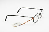 Harley Davidson Motor Cycles black pantos eyeglasses frame mod. HD 54, round ovalized eye wire black color with silver insert, NOS