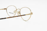 Yves Saint Laurent YSL oval single eyeglasses frame , frame made in Italy Golden & Industrial orange blue pattern, New Old Stock 1980s