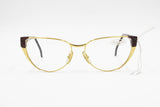 Missoni M183 vintage double edge cat eye Red marbled & Gold // Eyeglasses frame made in Italy // New Old Stock 1980s
