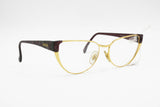 Missoni M183 vintage double edge cat eye Red marbled & Gold // Eyeglasses frame made in Italy // New Old Stock 1980s