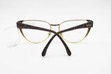 Missoni M183 vintage double edge cat eye Red marbled & Gold // Eyeglasses frame made in Italy // New Old Stock 1980s