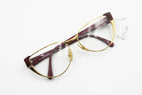 Missoni M183 vintage double edge cat eye Red marbled & Gold // Eyeglasses frame made in Italy // New Old Stock 1980s