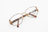 Yves Saint Laurent YSL mod. 4058 Y262 oval womens eyewear simil bronze and dappled, Total rimmed frame Gorgeous inserts, New Old Stock 1980s