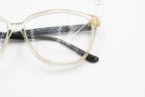 Von Furstenberg lunettes womens eyeglasses frame // Clear acetate with fabric tissue & Golden inserts // New Old Stock 1980s