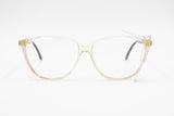 Von Furstenberg lunettes womens eyeglasses frame // Clear acetate with fabric tissue & Golden inserts // New Old Stock 1980s