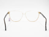 Von Furstenberg lunettes womens eyeglasses frame // Clear acetate with fabric tissue & Golden inserts // New Old Stock 1980s