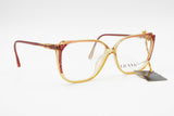 Red & Yellow acetate VIENNALINE frame glasses mod. 1510 made in Austria, Square cat eye colored, New Old Stock 1970s
