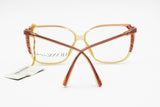 Red & Yellow acetate VIENNALINE frame glasses mod. 1510 made in Austria, Square cat eye colored, New Old Stock 1970s