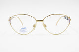 Safilo vintage 1980s eyeglasses womens ladies, intense golden colour glaze details , New Old Stock