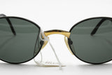 Le Club Actif mod. 1305 50 Black & Gold oval vintage sunglasses , High italian design , Dead stock 1990s