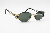 Le Club Actif mod. 1305 50 Black & Gold oval vintage sunglasses , High italian design , Dead stock 1990s