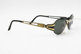 Le Club Actif mod. 1305 50 Black & Gold oval vintage sunglasses , High italian design , Dead stock 1990s