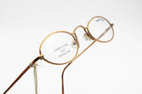 Vintage high rank NAF NAF made in France frame eyeglasses, little oval with designer nose bridge, reflective intense Bronze colour, NOS