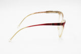 Vintage 1970s cat eye acetate ELEGANCE mod. Liza , red tissue brows with red and pearl details , NOS