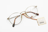 Vintage round womens pantos NOUVELLE mod. Elisa pale golden metal frame, New Old Stock eyewear glasses 1980s