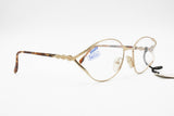 Safilo Elasta Emozioni 4223 womens oval cat eye golden satin & polished, New Old Stock 1980s