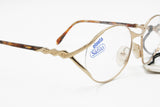 Safilo Elasta Emozioni 4223 womens oval cat eye golden satin & polished, New Old Stock 1980s