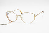 Safilo Elasta vintage 1980s eyeglasses womens ladies, intense golden colour with yellow holes , New Old Stock