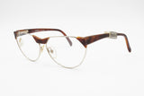 SAFILO Elasta Emozioni 12 very old italian eyeglasses frame, brown vibrant cellulose and pale golden colour, NOS