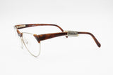 SAFILO Elasta Emozioni 12 very old italian eyeglasses frame, brown vibrant cellulose and pale golden colour, NOS