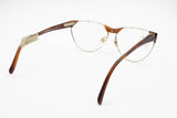 SAFILO Elasta Emozioni 12 very old italian eyeglasses frame, brown vibrant cellulose and pale golden colour, NOS