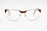 SAFILO Elasta Emozioni 12 very old italian eyeglasses frame, brown vibrant cellulose and pale golden colour, NOS