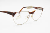 SAFILO Elasta Emozioni 12 very old italian eyeglasses frame, brown vibrant cellulose and pale golden colour, NOS