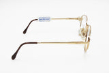 Vintage Luxottica eyeglasses frame prescription Golden filled 18K & Red dappled eye wire, piquet effect, New Old Stock 80s