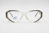 Safilo Emozioni mod. 354 acetate womens frame eyeglasses , clear acetate and colored frontal insert & metal arms, NOS 1980s