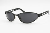 Vintage total black biker sunglasses wrapping oval lenses, FLOYD FL6140, New Old Stock