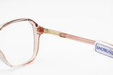 Luxottica womens eyeglasses frame clar acetate with rose grain, New Old Stock 1980s