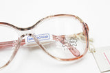 Luxottica womens eyeglasses frame clar acetate with rose grain, New Old Stock 1980s