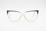 Vintage 1970s cat eye acetate ELEGANCE mod. Sophie , blue tissue brows with blue and pearl details , NOS