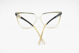 Vintage 1970s cat eye acetate ELEGANCE mod. Sophie , blue tissue brows with blue and pearl details , NOS