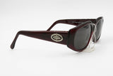 CHARME mod. 7222 oversize polygonal sunglasses Burgundy Red acetate with logos on arms, Deadstock 1980s sunnies