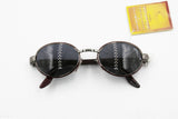 STING oval round sunglasses Melanin Lenses, gunmetal color with highlighted red lenses perimeter, New Old Stock 90s