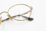Yves Saint Laurent YSL oval single eyeglasses frame , frame made in Italy Golden & Industrial orange blue pattern, New Old Stock 1980s