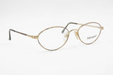 Yves Saint Laurent YSL oval single eyeglasses frame , frame made in Italy Golden & Industrial orange blue pattern, New Old Stock 1980s