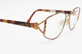 Yves Saint Laurent YSL mod. 4058 Y262 oval womens eyewear simil bronze and dappled, Total rimmed frame Gorgeous inserts, New Old Stock 1980s