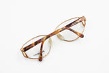 Yves Saint Laurent YSL mod. 4058 Y262 oval womens eyewear simil bronze and dappled, Total rimmed frame Gorgeous inserts, New Old Stock 1980s