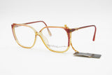 Red & Yellow acetate VIENNALINE frame glasses mod. 1510 made in Austria, Square cat eye colored, New Old Stock 1970s