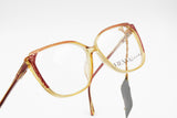 Red & Yellow acetate VIENNALINE frame glasses mod. 1510 made in Austria, Square cat eye colored, New Old Stock 1970s