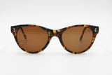 United Colors of Benetton sunglasses round pantos cat eye, frame Italy, brown dappled acetate with logos temples,  New Old stock 80s