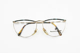 Italian designer Nazareno Gabrielli mod. 110 - 613 cat eye half lunettes frame womens, golden & green tortoise metal, NOS