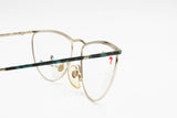 Italian designer Nazareno Gabrielli mod. 110 - 613 cat eye half lunettes frame womens, golden & green tortoise metal, NOS